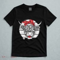 Scottish Highland Cow Cattle Hairy Cow Flowers Woman T-Shirt thumb 5