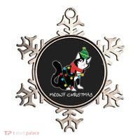 Santa Hat Cat Meowy X-Mas Light Up Funny Christmas Gift Ornament thumb 0