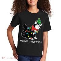 Santa Hat Cat Meowy X-Mas Light Up Funny Christmas Gift Kids T-Shirt thumb 2