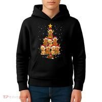 Scottish Highland Cow Christmas Tree Funny Cow Lover Xmas Kids Hoodie thumb 4