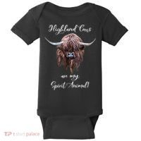Scottish Highland Cow Spirit Animal Baby Bodysuit thumb 0