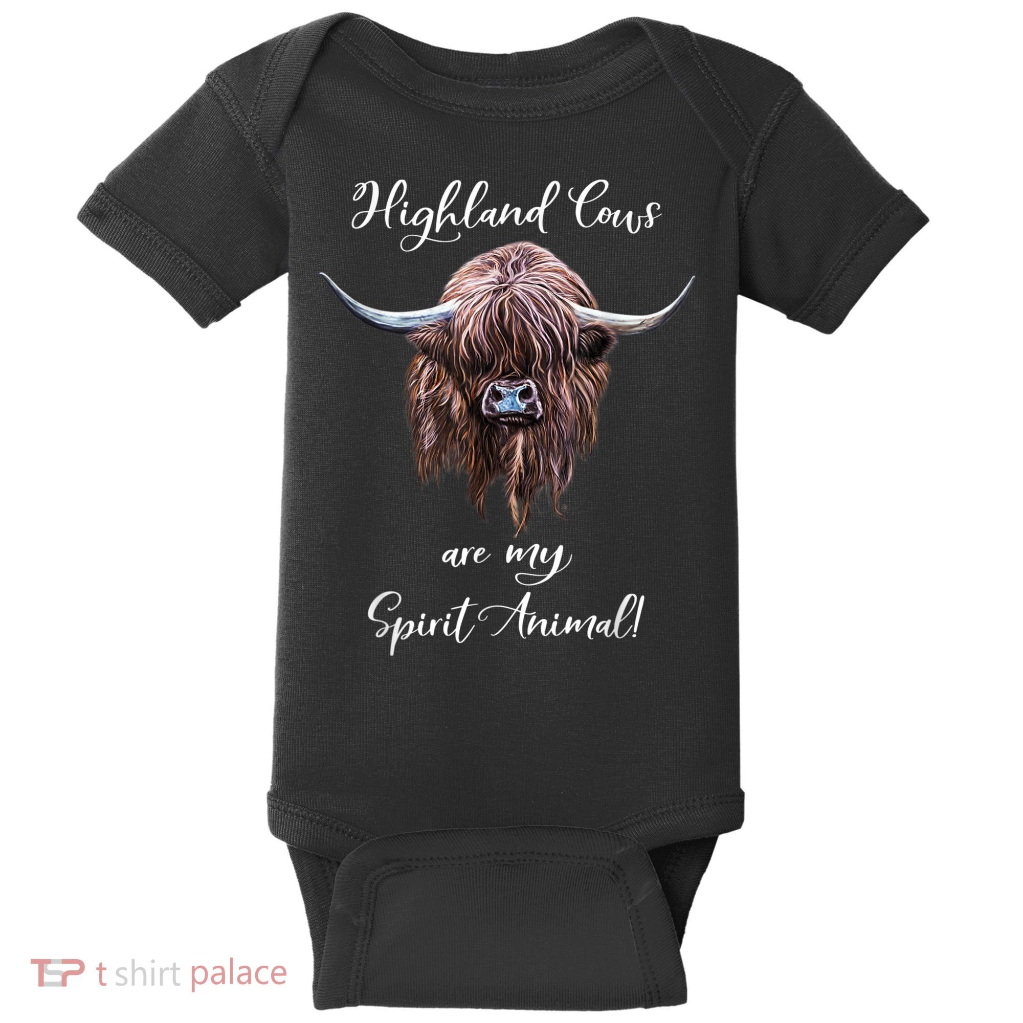 Scottish Highland Cow Spirit Animal Baby Bodysuit