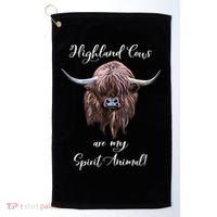 Scottish Highland Cow Spirit Animal Golf Towel thumb 0