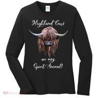 Scottish Highland Cow Spirit Animal Women's Long Sleeve Shirt thumb 0