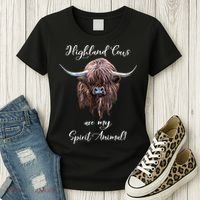 Scottish Highland Cow Spirit Animal Women's T-Shirt thumb 3