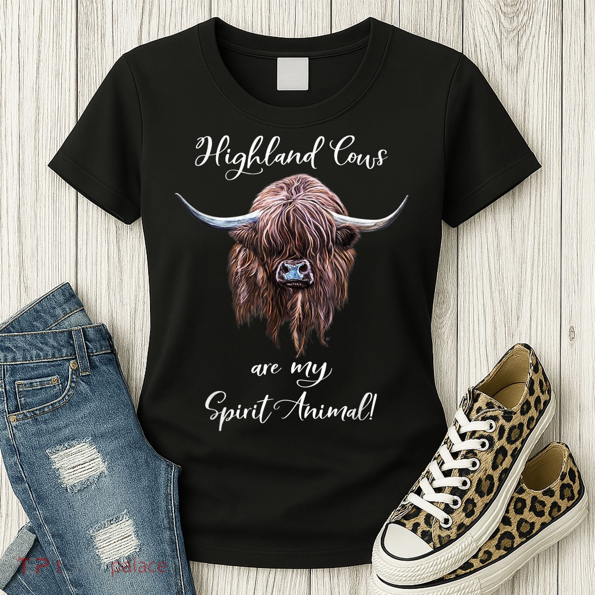 Scottish Highland Cow Spirit Animal Women's T-Shirt