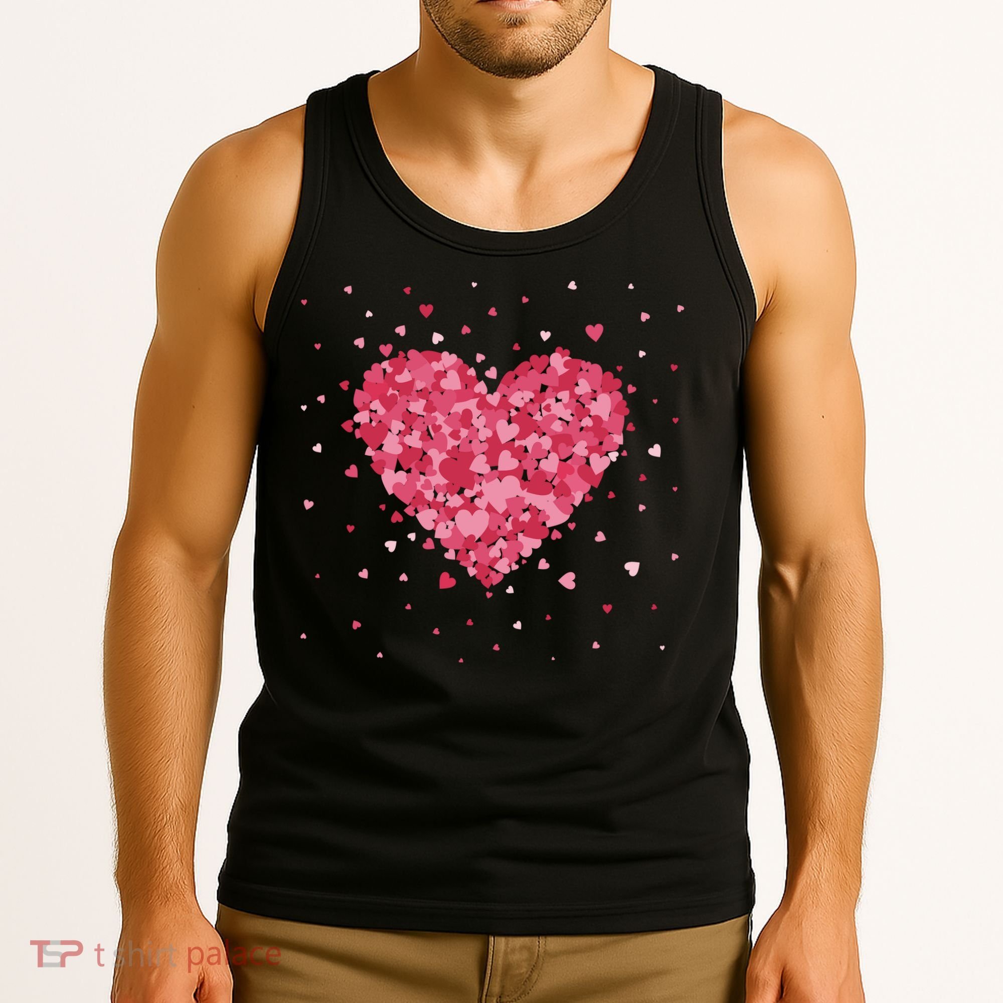 Scattered Heart Cute Valentines Day Gift Tank Top