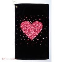 Scattered Heart Cute Valentines Day Gift Golf Towel thumb 0