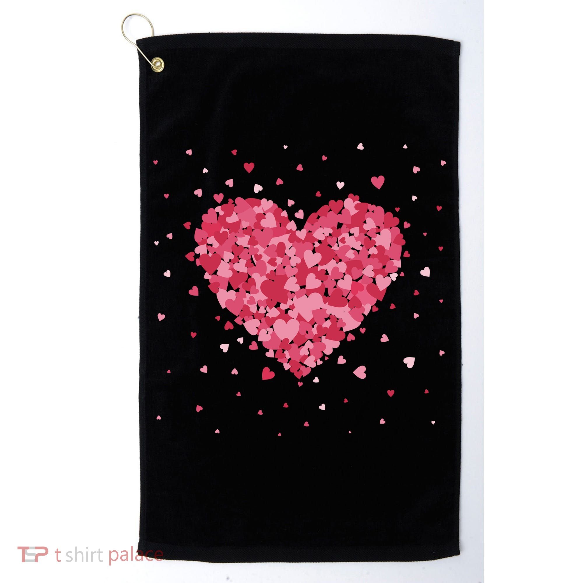 Scattered Heart Cute Valentines Day Gift Golf Towel