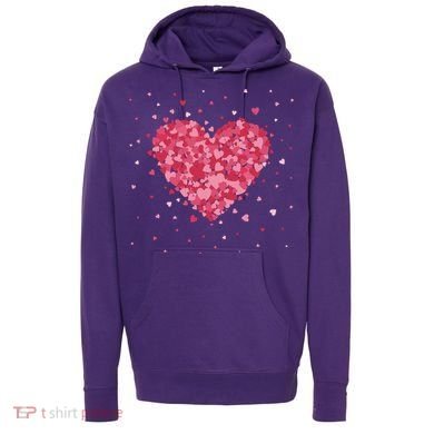 Scattered Heart Cute Valentines Day Gift Hoodie