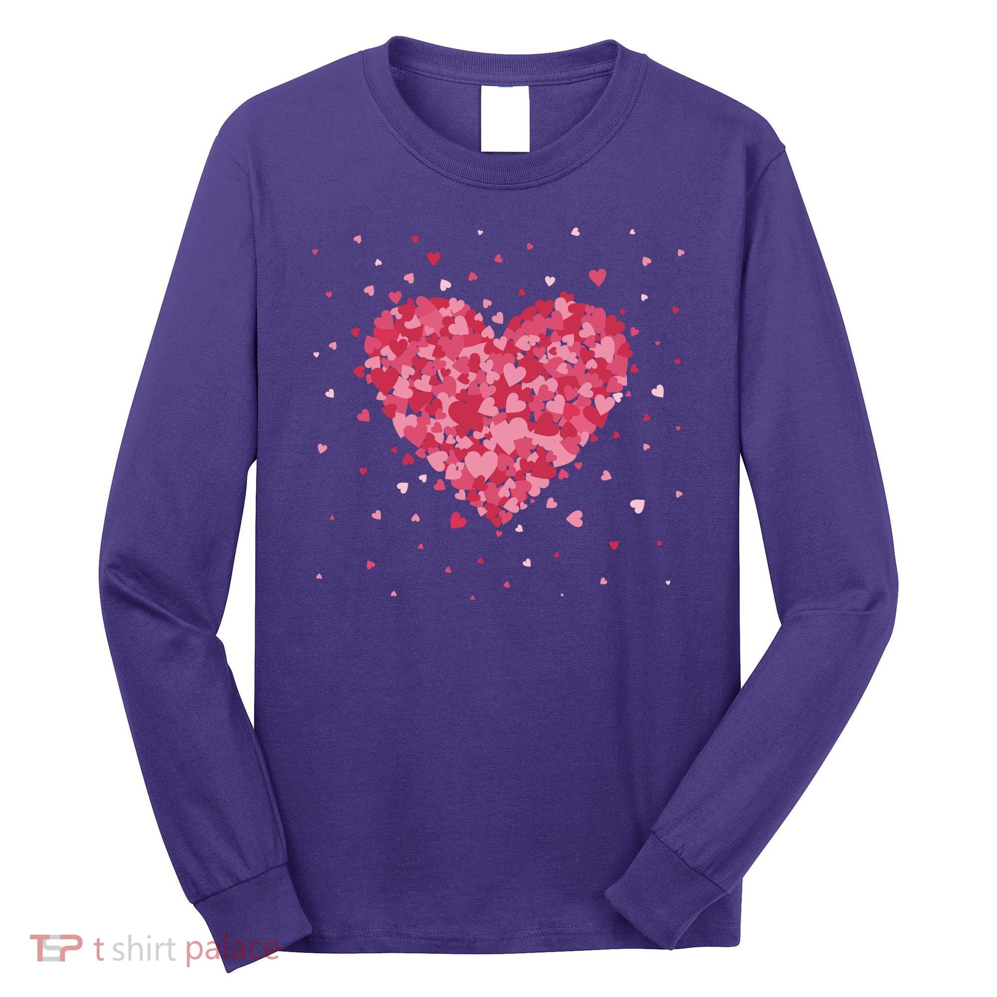 Scattered Heart Cute Valentines Day Gift Long Sleeve Shirt