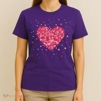 Scattered Heart Cute Valentines Day Gift T-Shirt thumb 4