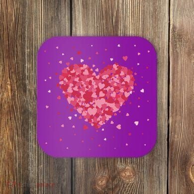 Scattered Heart Cute Valentines Day Gift Coaster