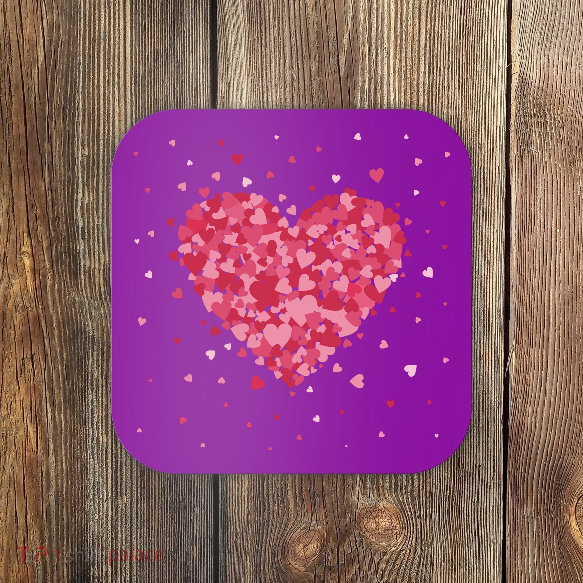 Scattered Heart Cute Valentines Day Gift Coaster