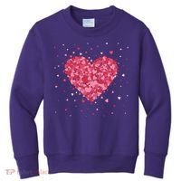 Scattered Heart Cute Valentines Day Gift Kids Sweatshirt thumb 0