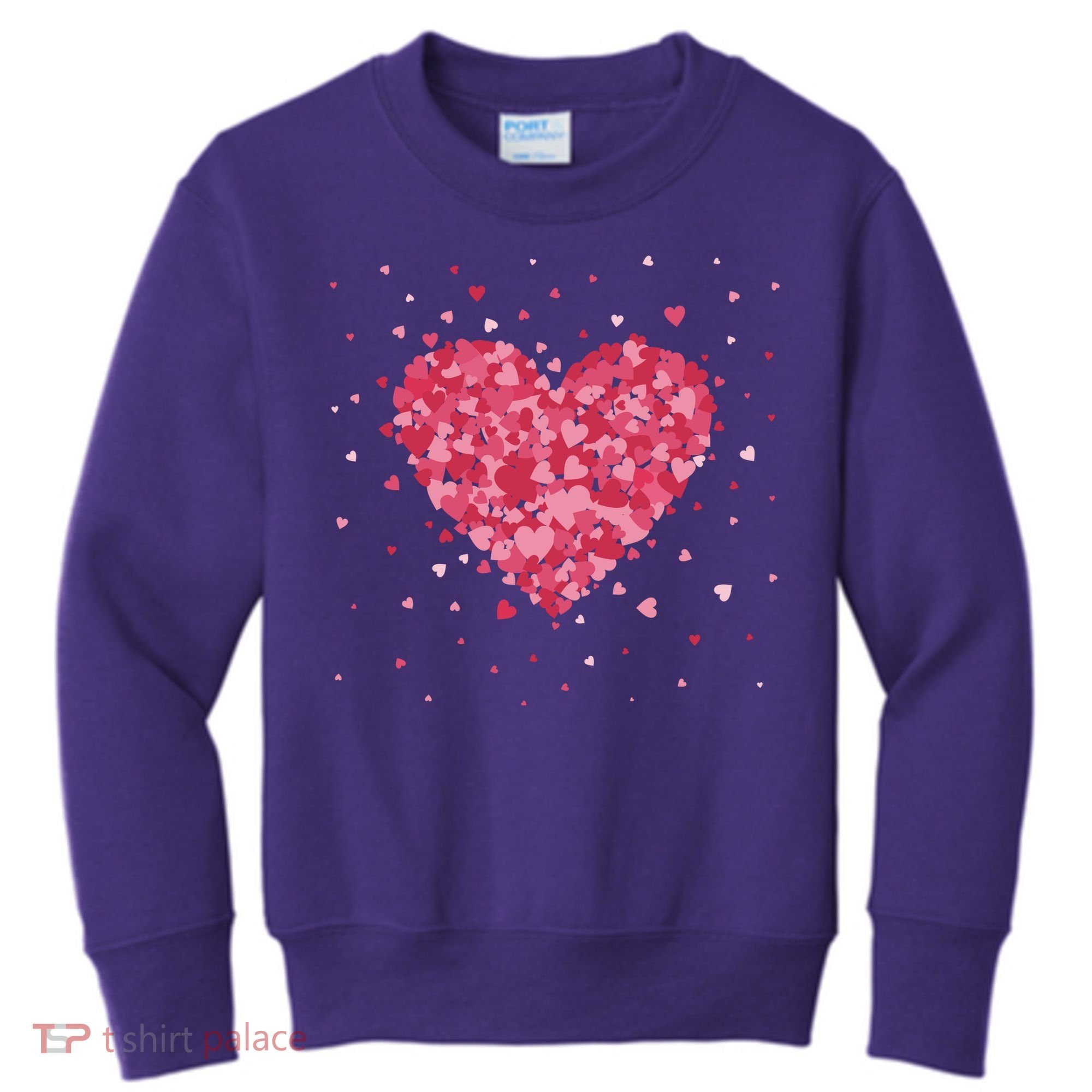 Scattered Heart Cute Valentines Day Gift Kids Sweatshirt