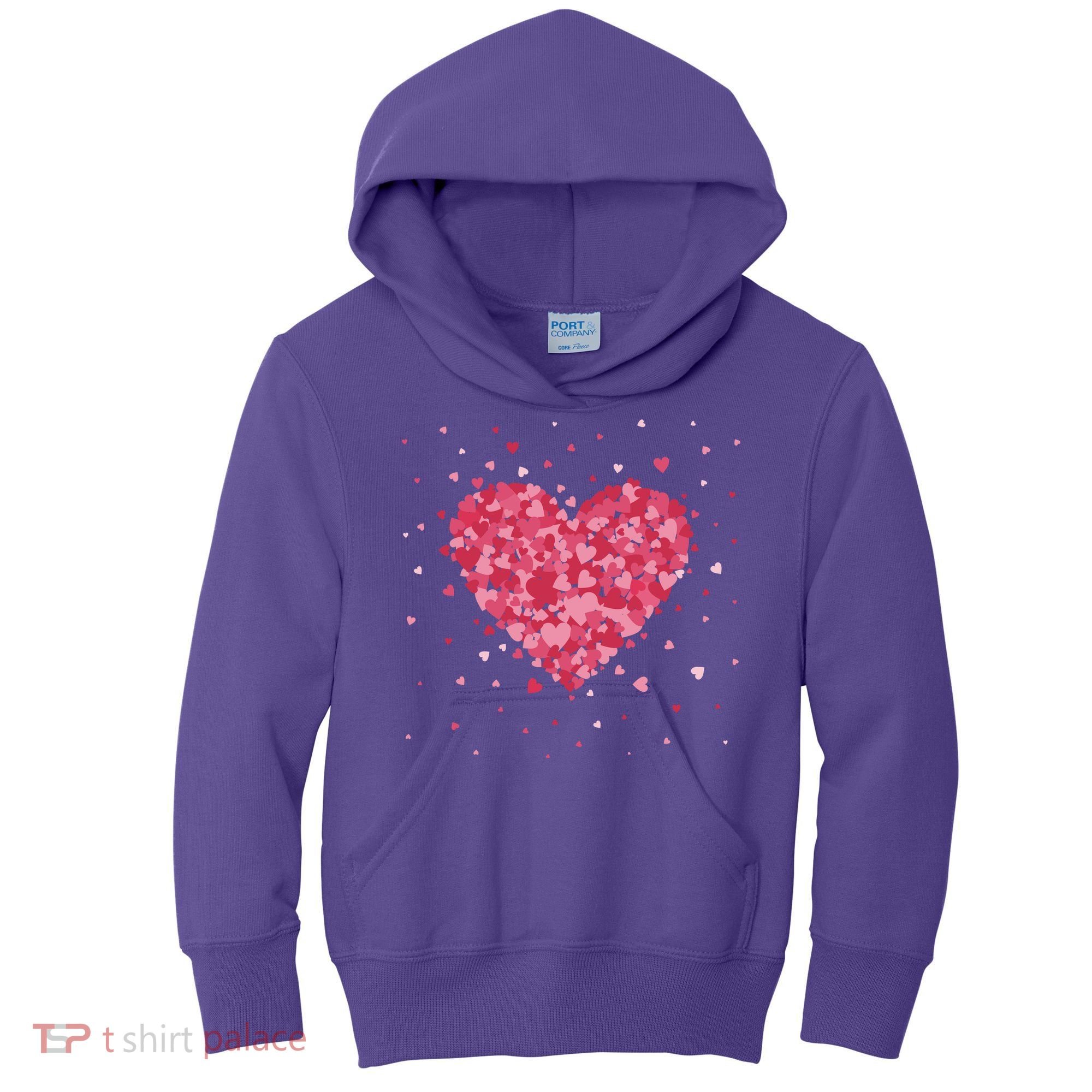 Scattered Heart Cute Valentines Day Gift Kids Hoodie