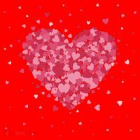 Scattered Heart Cute Valentines Day Gift Santa Hat thumb 1