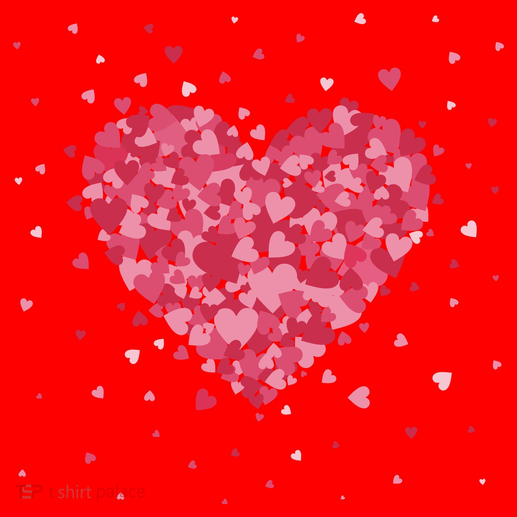 Scattered Heart Cute Valentines Day Gift Santa Hat