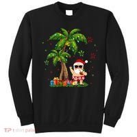 Santa Hawaiian Christmas Palm Tree Lights Xmas Sweatshirt thumb 0
