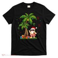 Santa Hawaiian Christmas Palm Tree Lights Xmas T-Shirt thumb 0