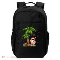 Santa Hawaiian Christmas Palm Tree Lights Xmas Backpack thumb 0