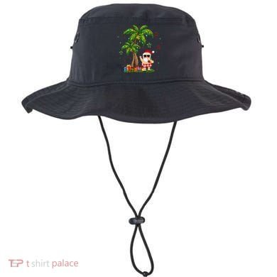 Santa Hawaiian Christmas Palm Tree Lights Xmas Bucket Hat