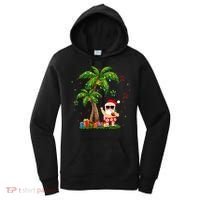 Santa Hawaiian Christmas Palm Tree Lights Xmas Women's Hoodie thumb 0