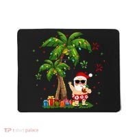 Santa Hawaiian Christmas Palm Tree Lights Xmas Mousepad thumb 0