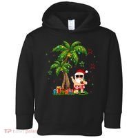 Santa Hawaiian Christmas Palm Tree Lights Xmas Toddler Hoodie thumb 0