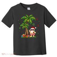 Santa Hawaiian Christmas Palm Tree Lights Xmas Toddler T-Shirt thumb 0