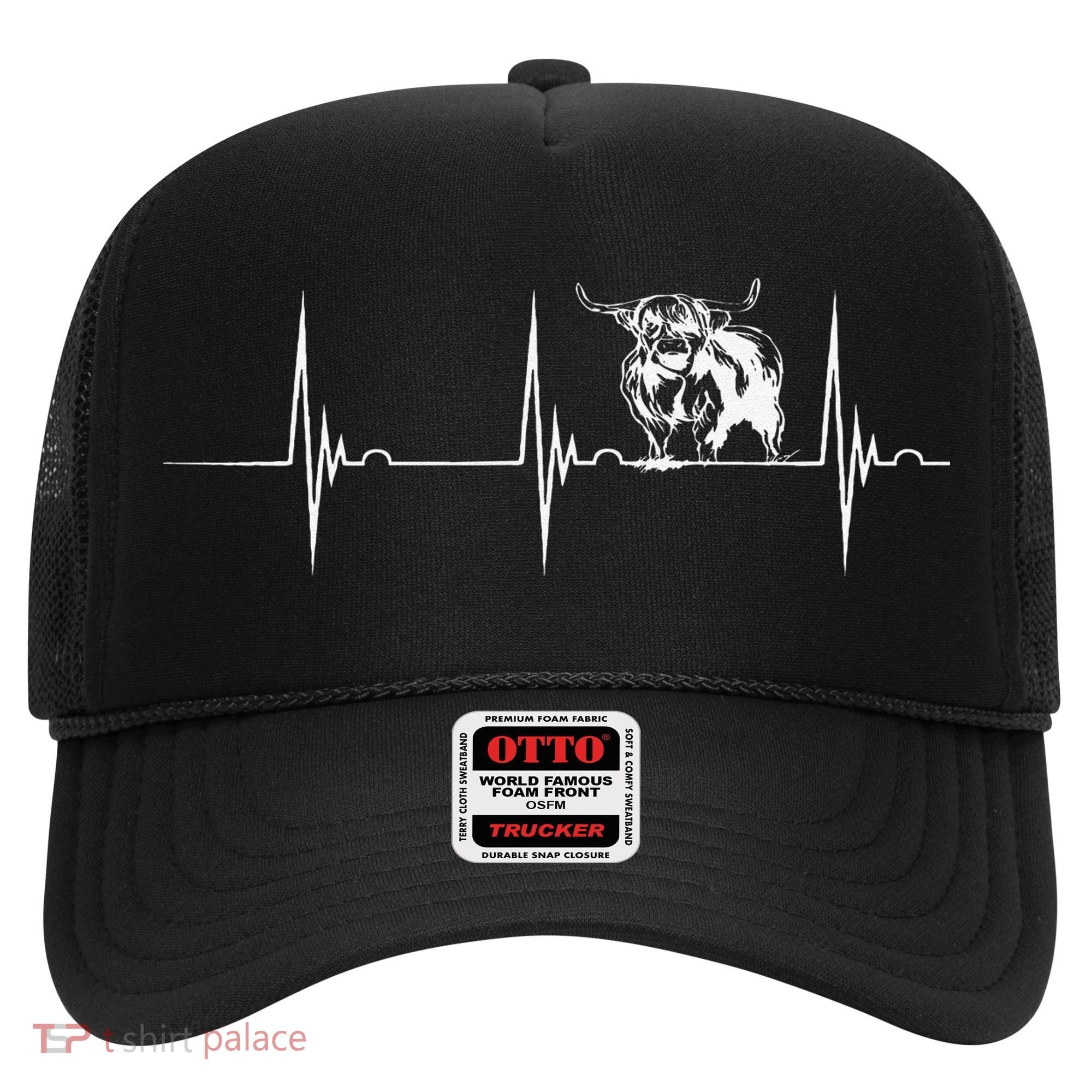 Scottish Highland Cow Heartbeat EKG Pulse Highlander Cow Hat