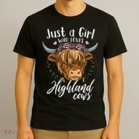 Scottish Highland Cow Just a  Who Loves Highland Cows T-Shirt thumb 3
