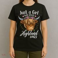 Scottish Highland Cow Just a  Who Loves Highland Cows T-Shirt thumb 4