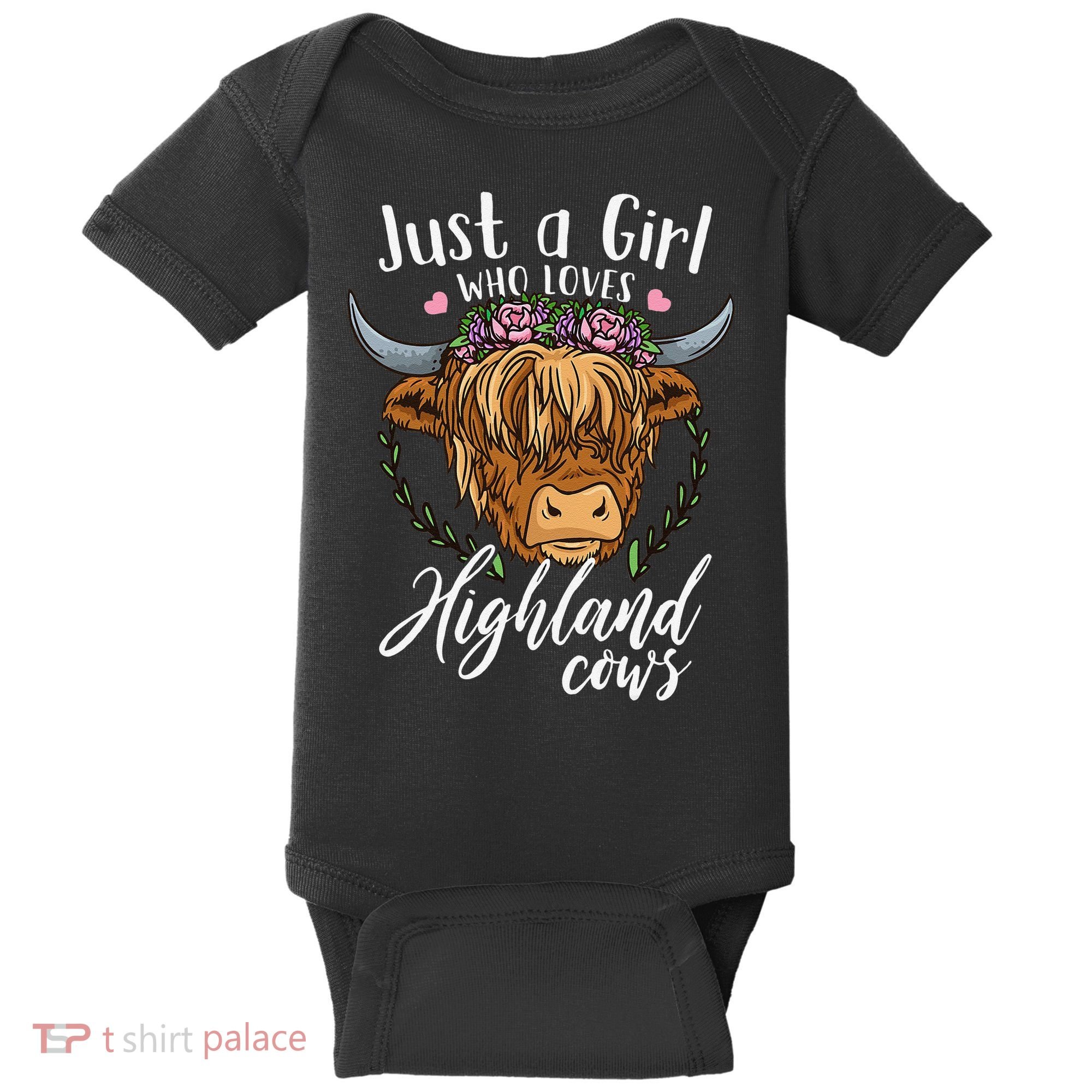 Scottish Highland Cow Just a  Who Loves Highland Cows Baby Bodysuit