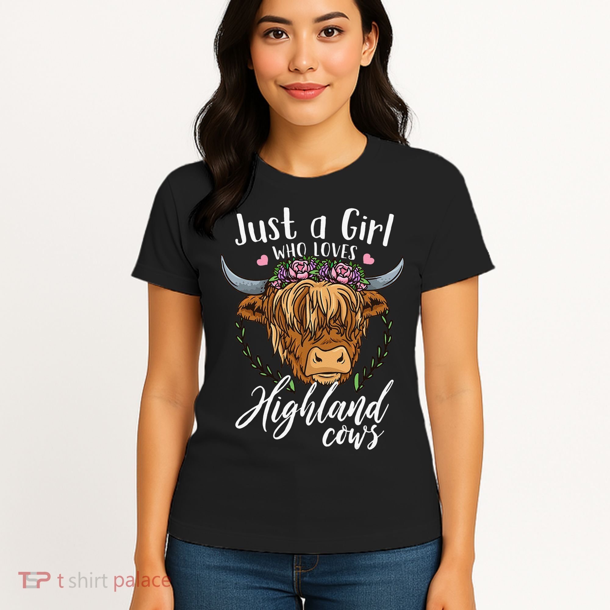 Scottish Highland Cow Just a  Who Loves Highland Cows Women's T-Shirt
