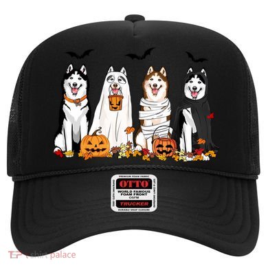 Siberian Husky Dogs Ghost Witch Mummy Halloween Pumpkins Funny Gift Hat