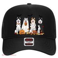 Siberian Husky Dogs Ghost Witch Mummy Halloween Pumpkins Funny Gift Hat thumb 0