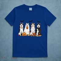 Siberian Husky Dogs Ghost Witch Mummy Halloween Pumpkins Funny Gift T-Shirt thumb 5