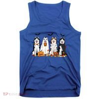 Siberian Husky Dogs Ghost Witch Mummy Halloween Pumpkins Funny Gift Tank Top thumb 0