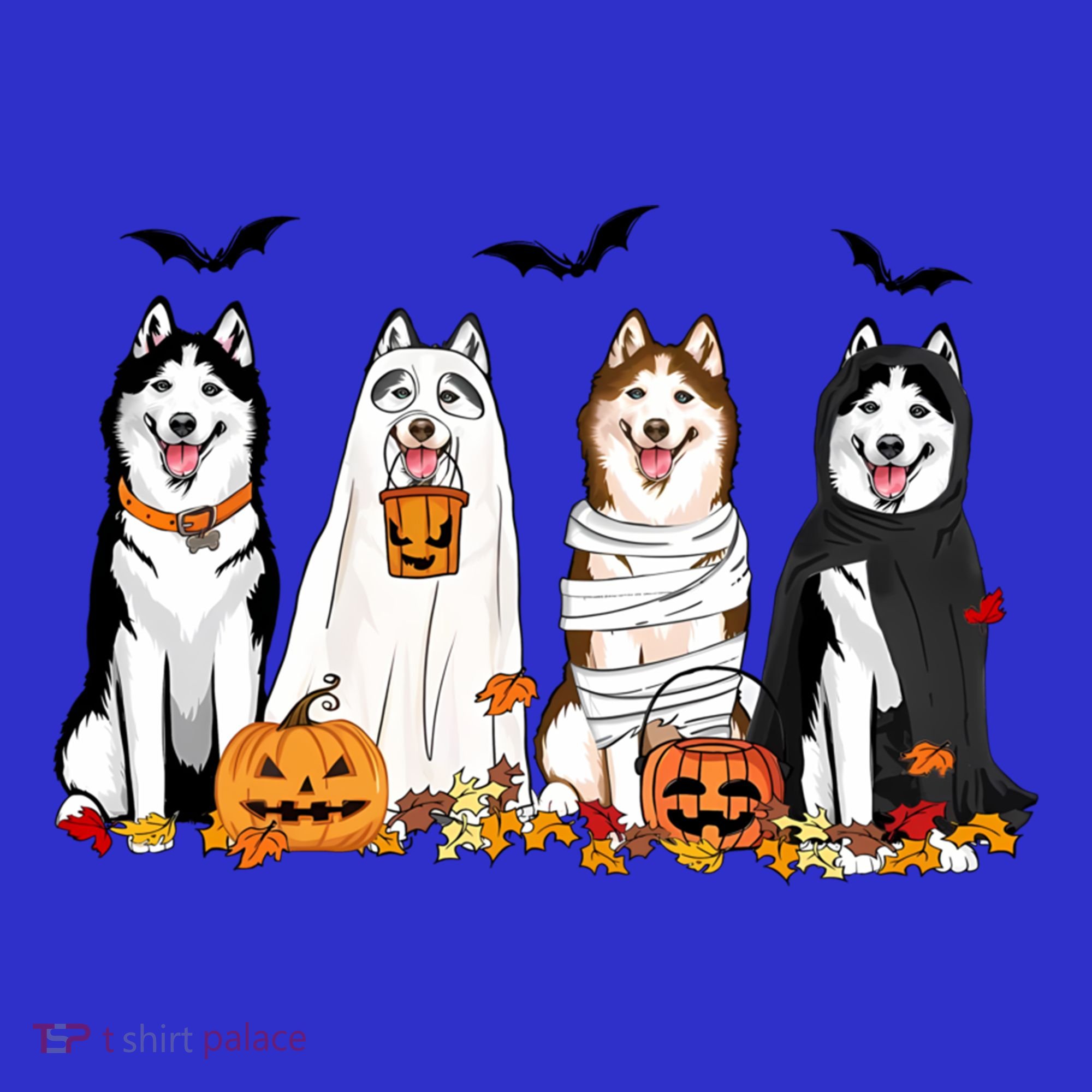 Siberian Husky Dogs Ghost Witch Mummy Halloween Pumpkins Funny Gift Visor