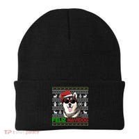 Siberian Husky Dog Feliz Navidog Funny Christmas Gift Beanie thumb 0