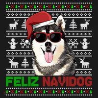 Siberian Husky Dog Feliz Navidog Funny Christmas Gift Women's Hoodie thumb 2