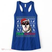 Siberian Husky Dog Feliz Navidog Funny Christmas Gift Women's Tank Top thumb 0