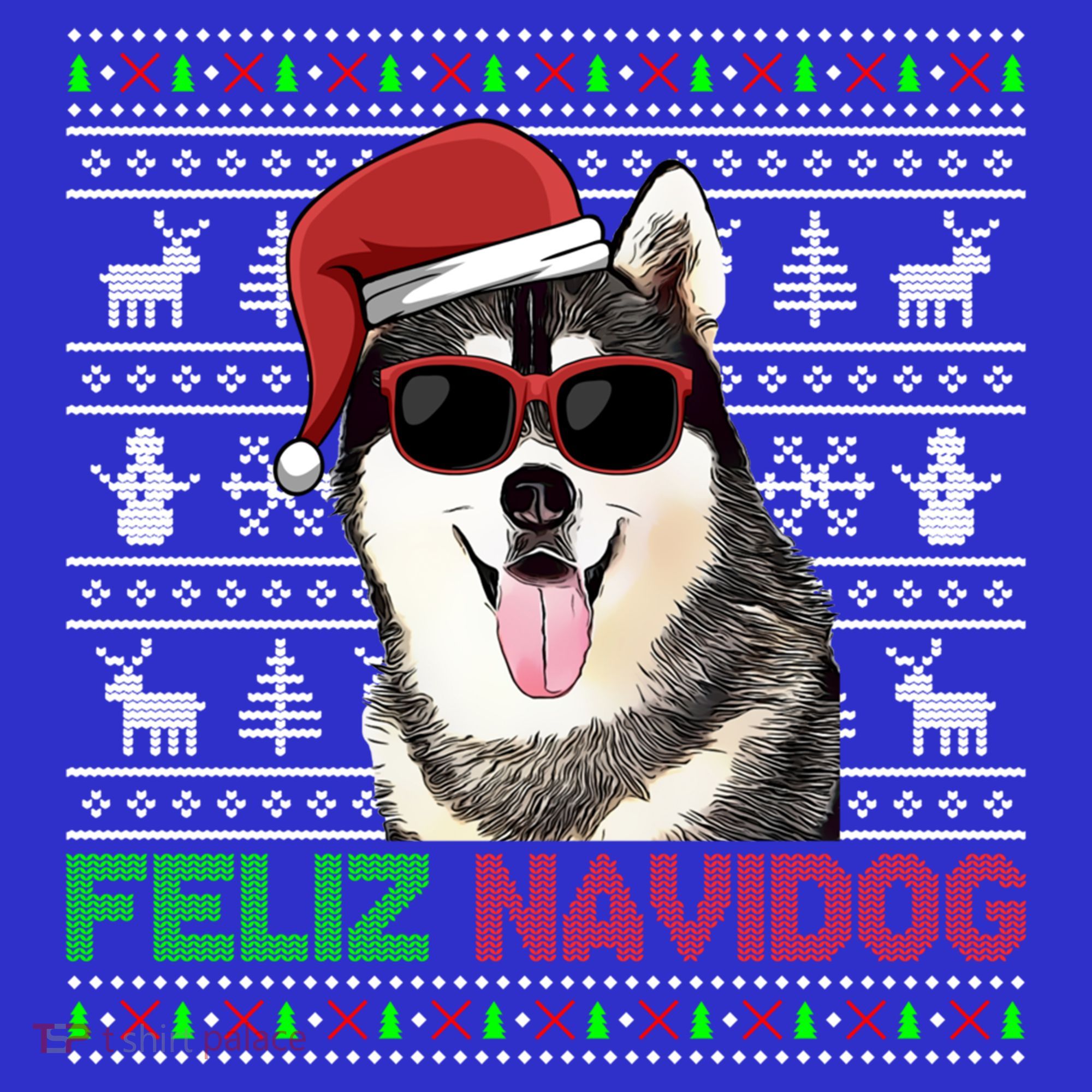 Siberian Husky Dog Feliz Navidog Funny Christmas Gift Baby Bodysuit