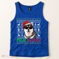 Siberian Husky Dog Feliz Navidog Funny Christmas Gift Tank Top thumb 2