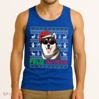 Siberian Husky Dog Feliz Navidog Funny Christmas Gift Tank Top thumb 3