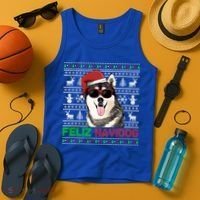 Siberian Husky Dog Feliz Navidog Funny Christmas Gift Tank Top thumb 4