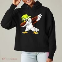 Sea Hawk Dabbing Bird Football Fan Ladies Heavyweight Boxy Pullover Hoodie thumb 0