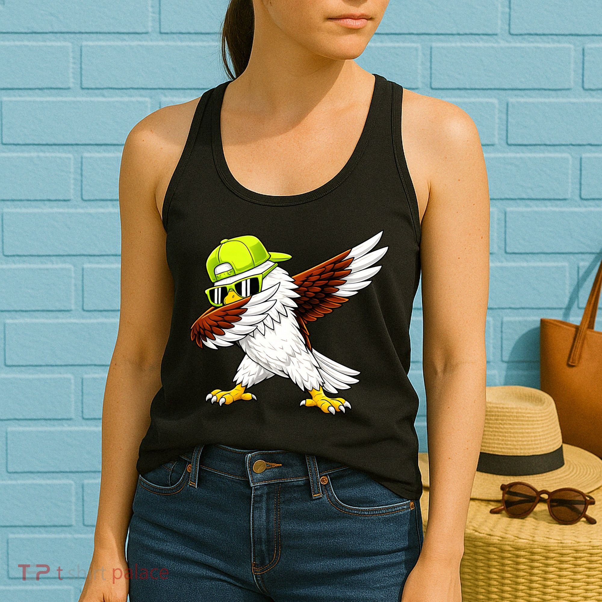 Sea Hawk Dabbing Bird Football Fan Women's Tank Top